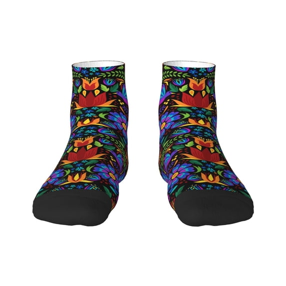 Bingfone Colorful Floral Design Patterned Men'S Women'S Casual Cotton Socks