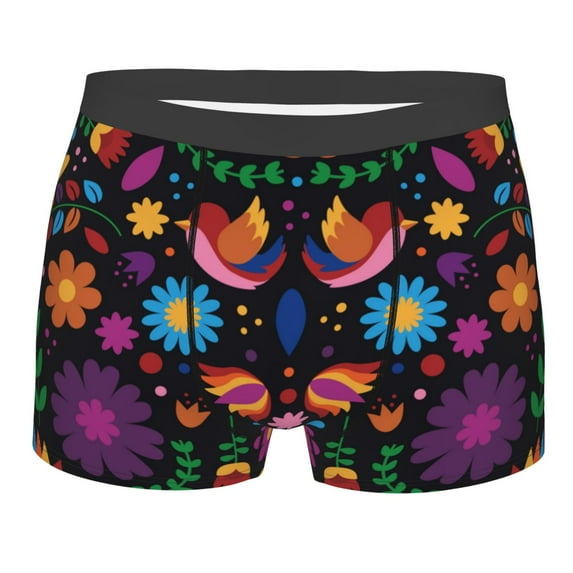 Bingfone Colorful Floral2 Men'S Underwear - Casual Stretch Boxer Briefs-Small