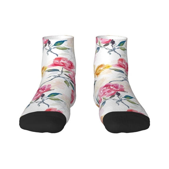 Bingfone Colorful Flowers Design Patterned Men'S Women'S Casual Cotton Socks