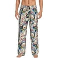 thumbnail image 1 of Bingfone Colorful Flowers Mens All Over Print Sleep Pajama Pants-Large, 1 of 5