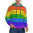 thumbnail image 1 of Bingfone Colorful Glitter Rainbow Men'S Drawstring Hoodie Long Sleeve Pocket Sweatshirts-X-Large, 1 of 1