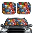 thumbnail image 1 of Bingfone Colorful Hand Painted Easter Eggs Print 2-Piece Sun Shade Front Windshield - Foldable Car Front Window Sunshades For Most Sedans Suv Truck - Large, 1 of 7