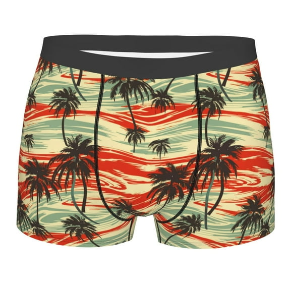 Bingfone Colorful Hawaii Palms Men's Underwear - Casual Stretch Boxer Briefs-XX-Large