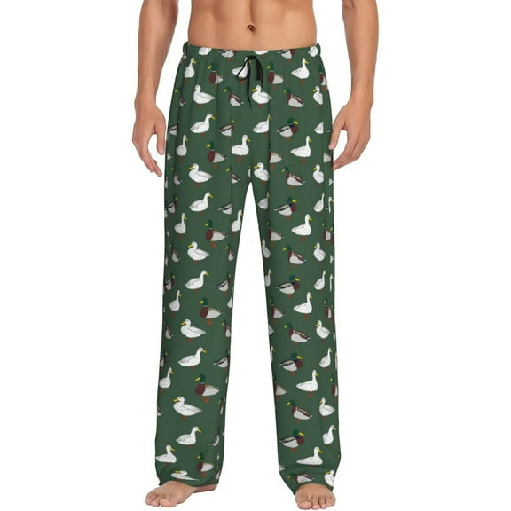 Bingfone Colorful Mallard Duck Mens All Over Print Sleep Pajama Pants-Small