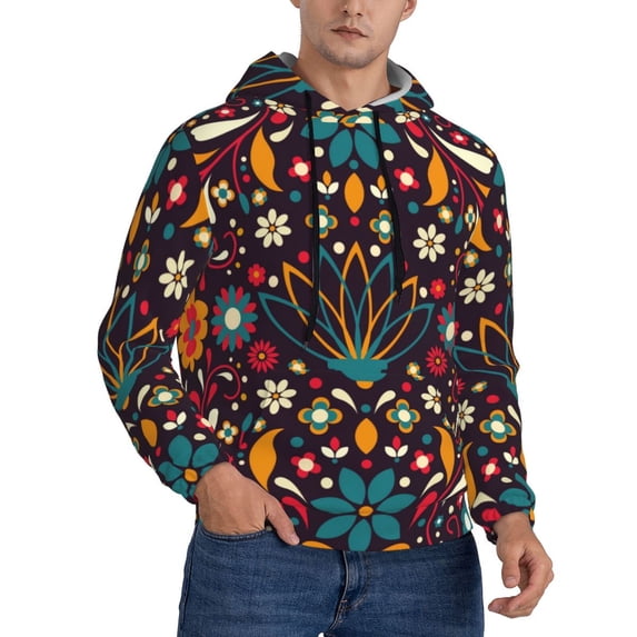 Bingfone Colorful Mexican2 Men'S Drawstring Hoodie Long Sleeve Pocket Sweatshirts-X-Large