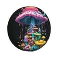thumbnail image 1 of Bingfone Colorful Mushroom Spare Tire Cover Weatherproof Universal Wheel Protectors for RV Camper Travel Trailer SUV Truck-17 inch, 1 of 8