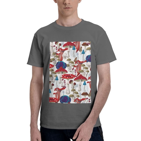 Bingfone Colorful Mushrooms (2) Men'S Loose Fit Short-Sleeve Pocket T-Shirt