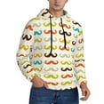thumbnail image 1 of Bingfone Colorful Mustache Men's Drawstring Hoodie Long Sleeve Pocket Sweatshirts-XX-Large, 1 of 6