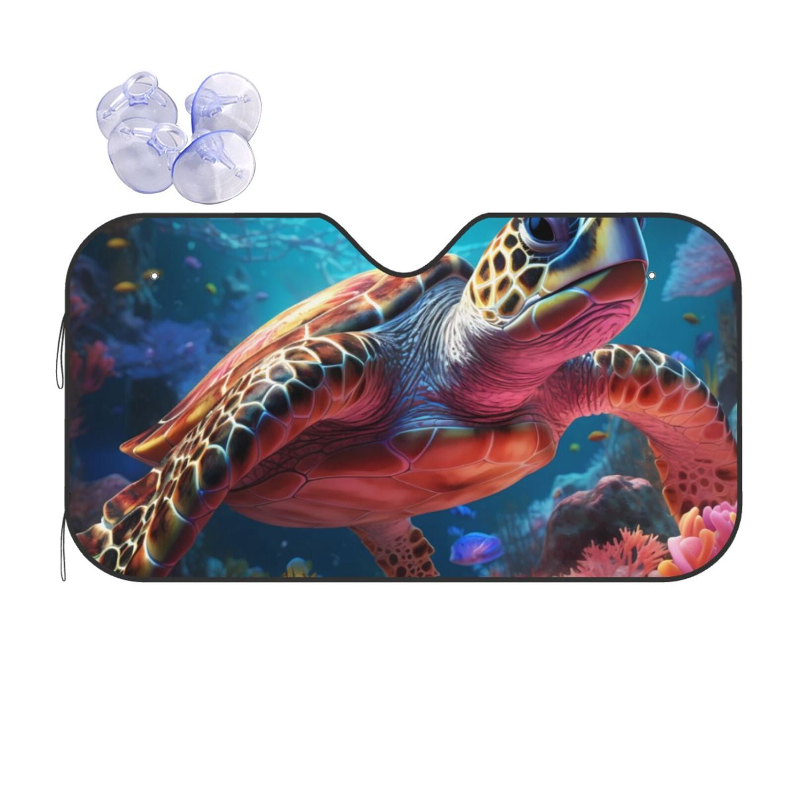 Bingfone Colorful Ocean Sea Turtle Car Windshield Sun Shade Protector ...
