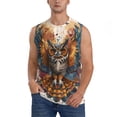 thumbnail image 1 of Bingfone Colorful Owl Tattoo Art Pattern Men's Tank Tops Workout Sleeveless Tee Shirts Running Beach Tanks for Men-3X-Large, 1 of 4