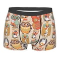 thumbnail image 1 of Bingfone Colorful Owls Men's Underwear - Casual Stretch Boxer Briefs-Medium, 1 of 7
