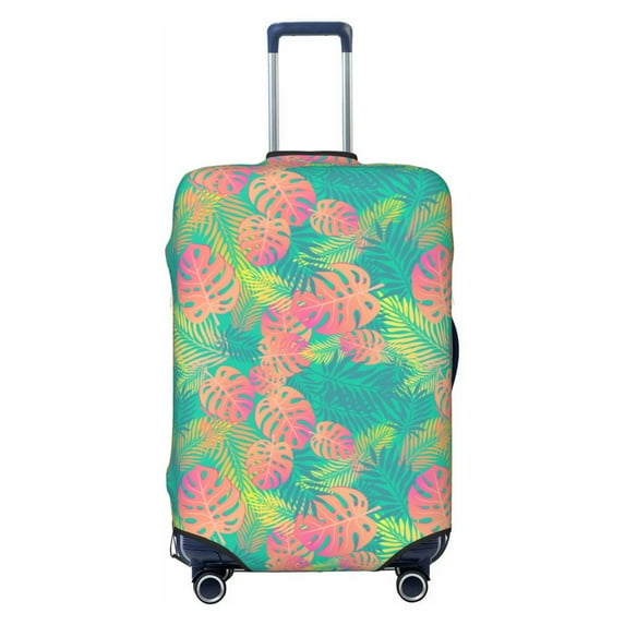 Bingfone Colorful Palm Leaves Luggage Cover Washable Suitcase Cover Protector Anti-scratch Suitcase cover Fits 18-32 inch Luggage