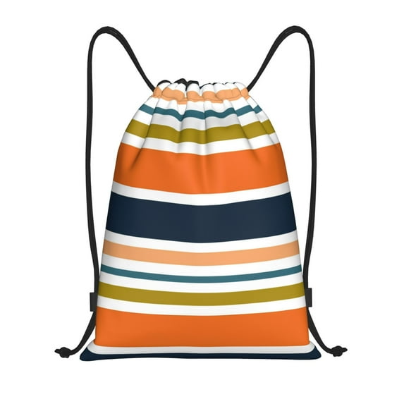 Bingfone Colorful Pastel Stripes Drawstrings Backpacks Bags For Men Women Gym Drawstrings Bag