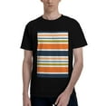 thumbnail image 1 of Bingfone Colorful Pastel Stripes Men'S Loose Fit Short-Sleeve Pocket T-Shirt, 1 of 7