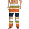 thumbnail image 1 of Bingfone Colorful Pastel Stripes Mens All Over Print Sleep Pajama Pants-Large, 1 of 9