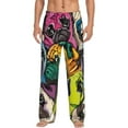 thumbnail image 1 of Bingfone Colorful Pug Mens All Over Print Sleep Pajama Pants-Medium, 1 of 5