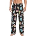 thumbnail image 1 of Bingfone Colorful Retro Tape Mens All Over Print Sleep Pajama Pants-X-Large, 1 of 5