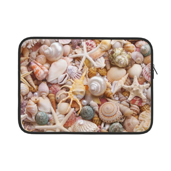 Bingfone Colorful Seashells Laptop Sleeve Case 15 Inch, 360° Protective Computer Carrying Bag