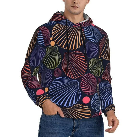 Bingfone Colorful Shells Men'S Drawstring Hoodie Long Sleeve Pocket Sweatshirts-Xx-Large