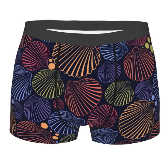 Bingfone Colorful Shells Men'S Underwear - Casual Stretch Boxer Briefs-Small