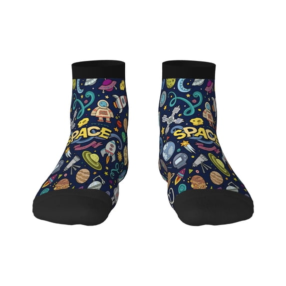 Bingfone Colorful Space Design Patterned Men'S Women'S Casual Cotton Socks