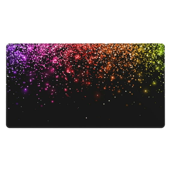 Bingfone Colorful Sparkling Large Gaming Mouse Pad,Extended Desk Mousepad With Stitched Edges,Non-Slip Base,Water Resist Keyboard Pad For Gamer, Office & Home, 29.5 X 16 In