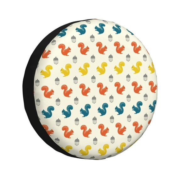 Bingfone Colorful Squirrel Spare Tire Cover Weatherproof Universal Wheel Protectors for RV Camper Travel Trailer SUV Truck-15 inch