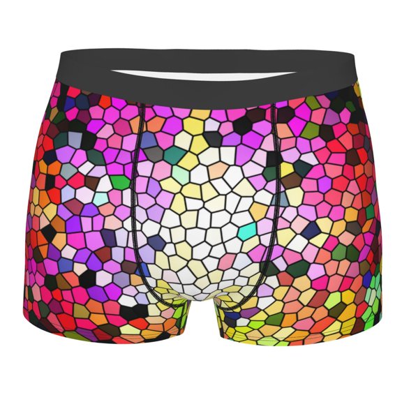 Bingfone Colorful Tie Dye Stained Glass 3 Men'S Underwear - Casual Stretch Boxer Briefs-Large