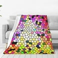 thumbnail image 1 of Bingfone Colorful Tie Dye Stained Glass 3 Print Flannel Fleece Blanket Throw Blanket For Bed,Sofa,Couch,Travel,Camping(80"X60"), 1 of 9