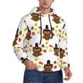 thumbnail image 1 of Bingfone Colorful maple leaf owl Men's Drawstring Hoodie Long Sleeve Pocket Sweatshirts-Large, 1 of 6