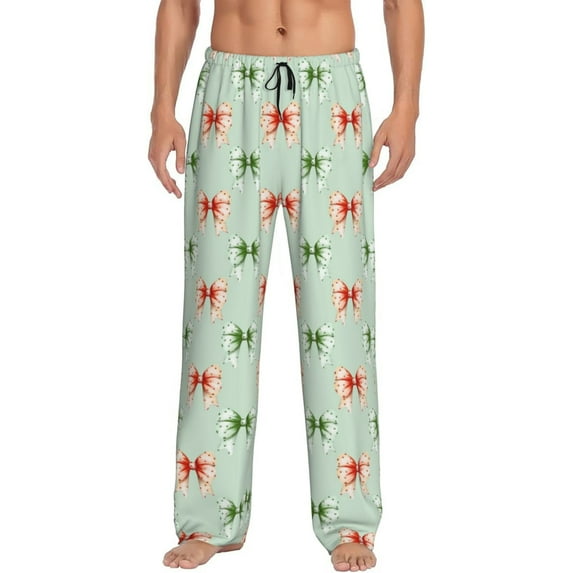 Bingfone Colorful polka dots bow Mens All Over Print Sleep Pajama Pants-XX-Large