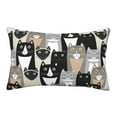 thumbnail image 1 of Bingfone Colors Cats Standard Size Pillowcase, Long Staple Pure Cotton Envelope Closure Pillow Cover,16"X24", 1 of 9