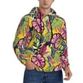 thumbnail image 1 of Bingfone Colrful Tropical Leaves Men's Drawstring Hoodie Long Sleeve Pocket Sweatshirts-Large, 1 of 6
