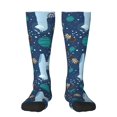 thumbnail image 1 of Bingfone Compression Socks For Women And Men Long Socks For Running Athletic Cycling Nurse-Alpaca Astronaut In Space, 1 of 9