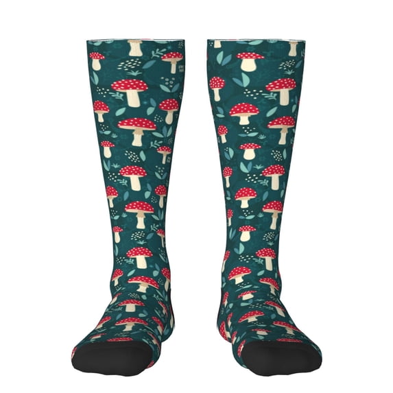 Bingfone Compression Socks For Women And Men Long Socks For Running Athletic Cycling Nurse-Amanita Mushroom