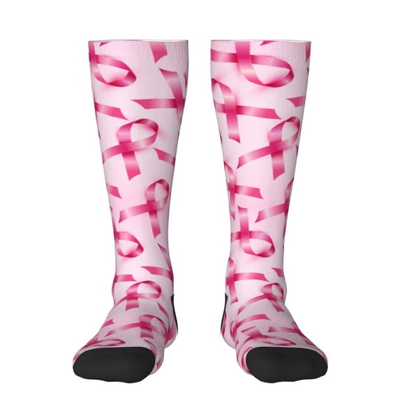 Bingfone Compression Socks For Women And Men Long Socks For Running Athletic Cycling Nurse-Breast Cancer Ribbons Awareness