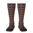 thumbnail image 1 of Bingfone Compression Socks For Women And Men Long Socks For Running Athletic Cycling Nurse-Brown Gold Grid, 1 of 9