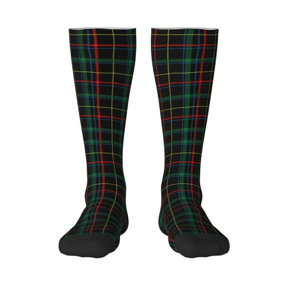 Bingfone Compression Socks For Women And Men Long Socks For Running Athletic Cycling Nurse-Buffalo Plaid Dark Green