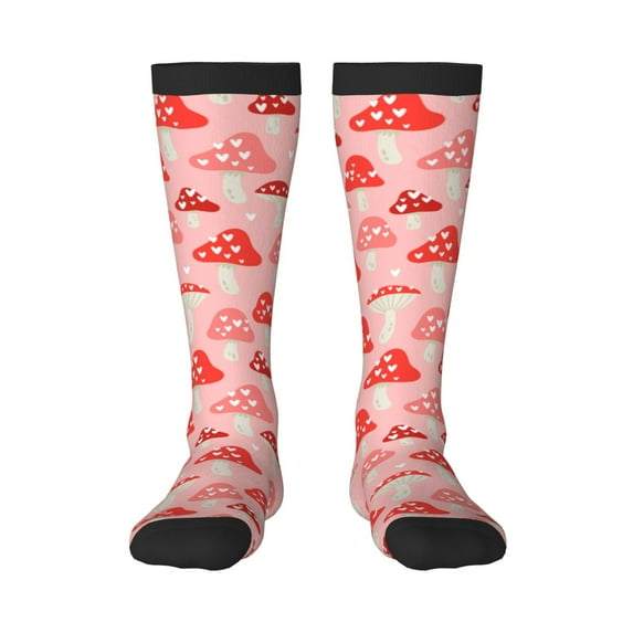 Bingfone Compression Socks For Women And Men Long Socks For Running Athletic Cycling Nurse-Cute Mushroom1