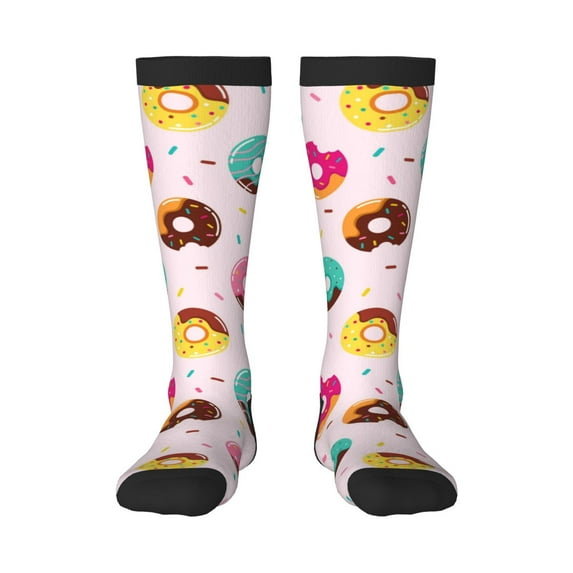 Bingfone Compression Socks For Women And Men Long Socks For Running Athletic Cycling Nurse-Donut