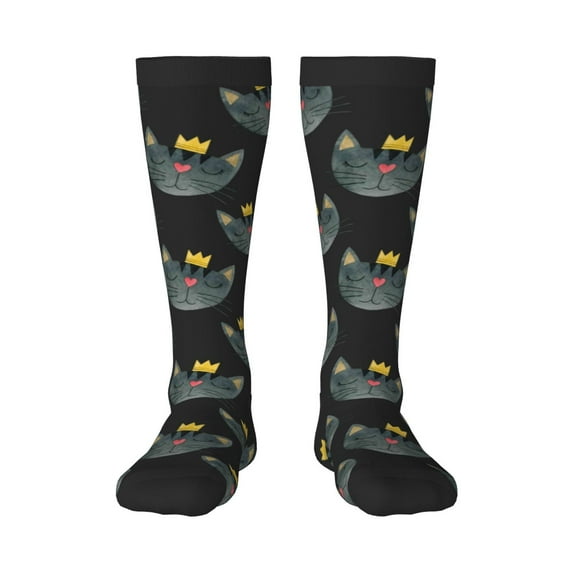 Bingfone Compression Socks For Women And Men Long Socks For Running Athletic Cycling Nurse-Faces Of The Cat