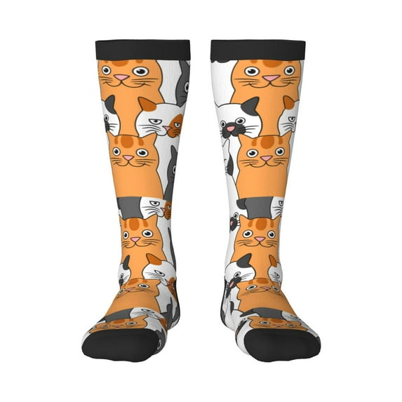 Bingfone Compression Socks For Women And Men Long Socks For Running Athletic Cycling Nurse-Funny Cats