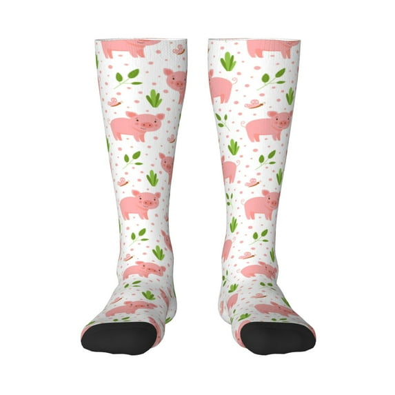 Bingfone Compression Socks For Women And Men Long Socks For Running Athletic Cycling Nurse-Funny Little Pigs