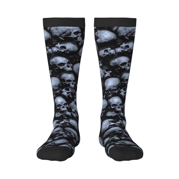 Bingfone Compression Socks For Women And Men Long Socks For Running Athletic Cycling Nurse-Gothic Skull