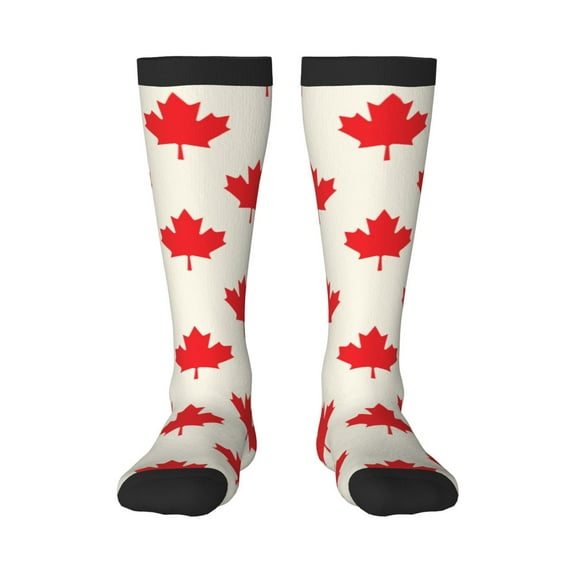 Bingfone Compression Socks For Women And Men Long Socks For Running Athletic Cycling Nurse-Happy Canada Day