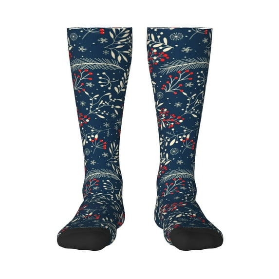 Bingfone Compression Socks For Women And Men Long Socks For Running Athletic Cycling Nurse-Merry Christmas