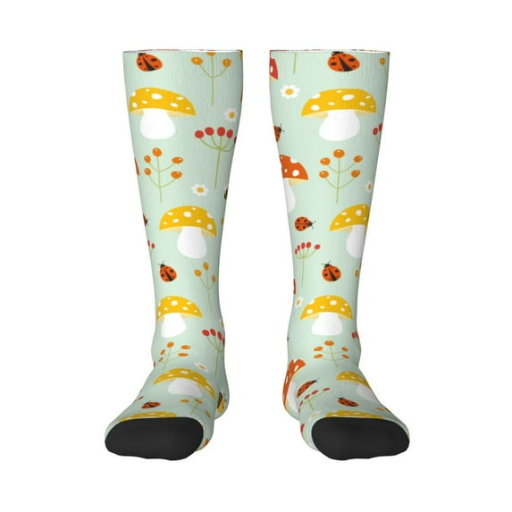 Bingfone Compression Socks For Women And Men Long Socks For Running Athletic Cycling Nurse-Mushroom Bee