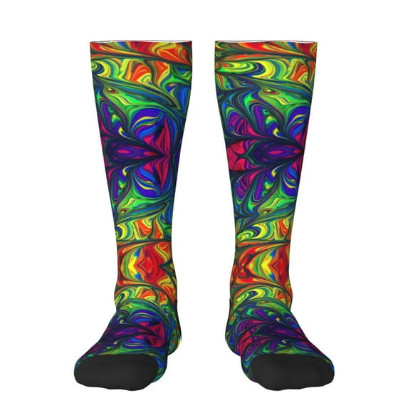 Bingfone Compression Socks For Women And Men Long Socks For Running Athletic Cycling Nurse-Pride Rainbow