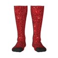 thumbnail image 1 of Bingfone Compression Socks For Women And Men Long Socks For Running Athletic Cycling Nurse-Red Glitter, 1 of 9