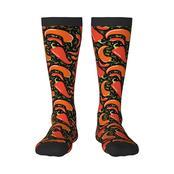 Bingfone Compression Socks For Women And Men Long Socks For Running Athletic Cycling Nurse-Red Hot Chili